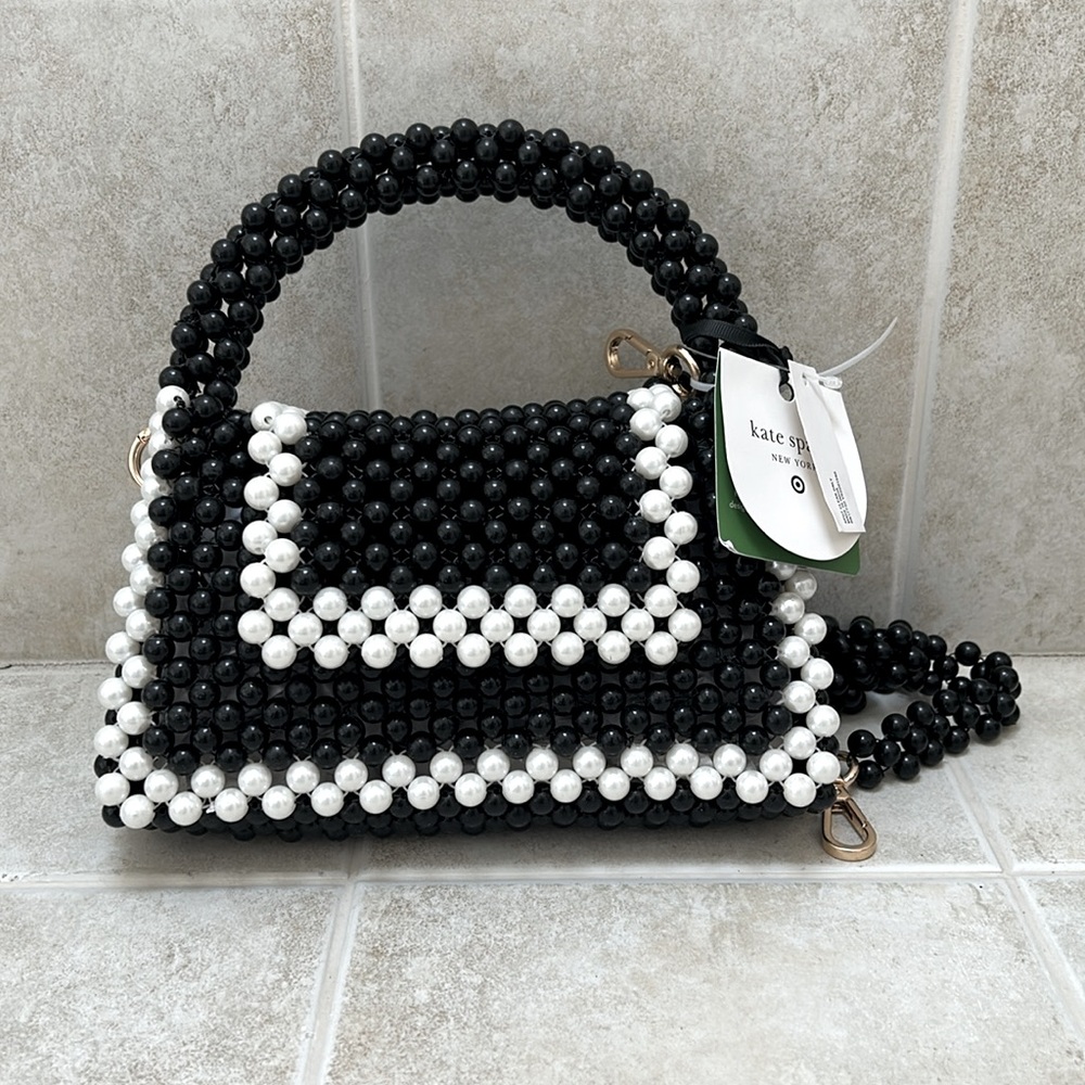 KATE SPADE x Target NWT Elegant Black and White Beaded Handbag